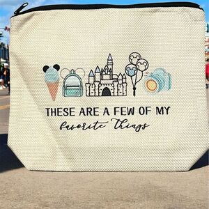 Disney Castle Themed Multicolor Makeup Bag Documents or Pencil Cape with Zipper
